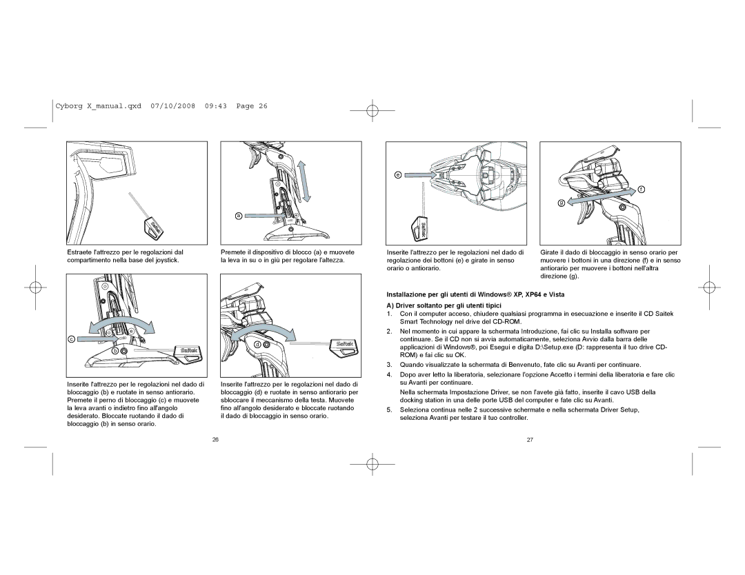 Saitek CCB4330200B2041 user manual Cyborg Xmanual.qxd 07/10/2008 0943 