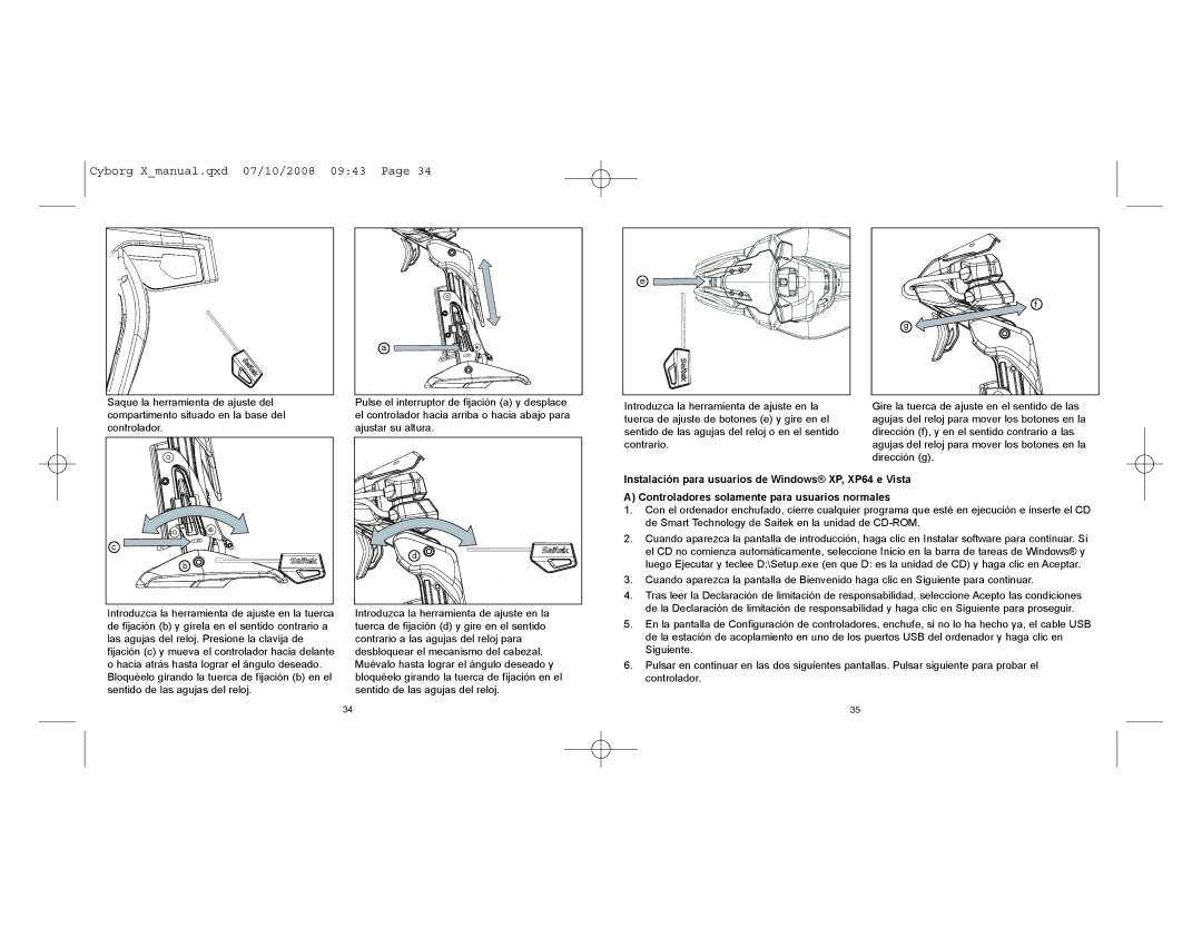 Saitek CCB4330200B2041 user manual Cyborg Xmanual.qxd 07/10/2008 0943 