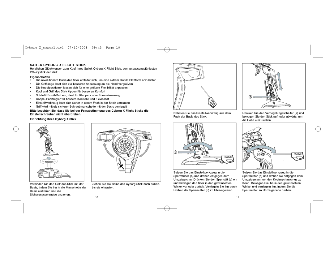 Saitek CCB4330200B2041 user manual Eigenschaften 