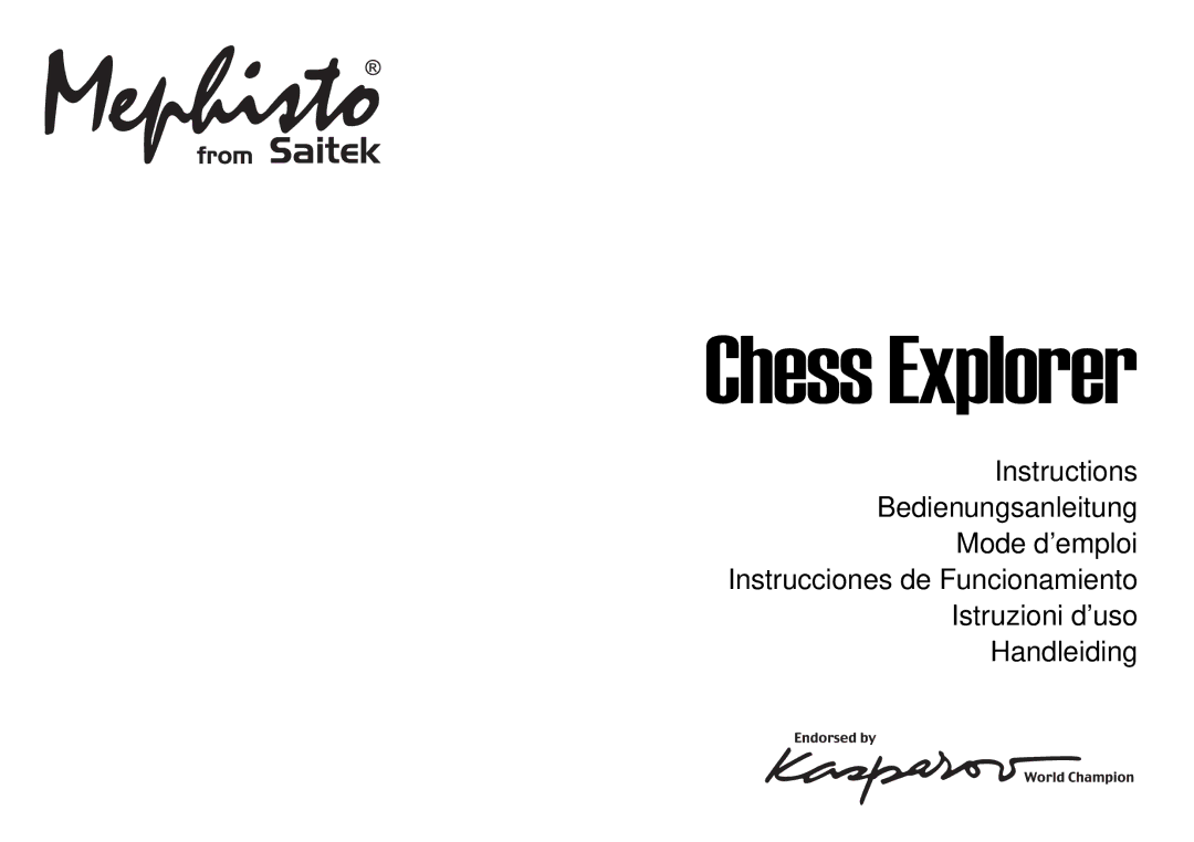 Saitek Chess Explorer manual 