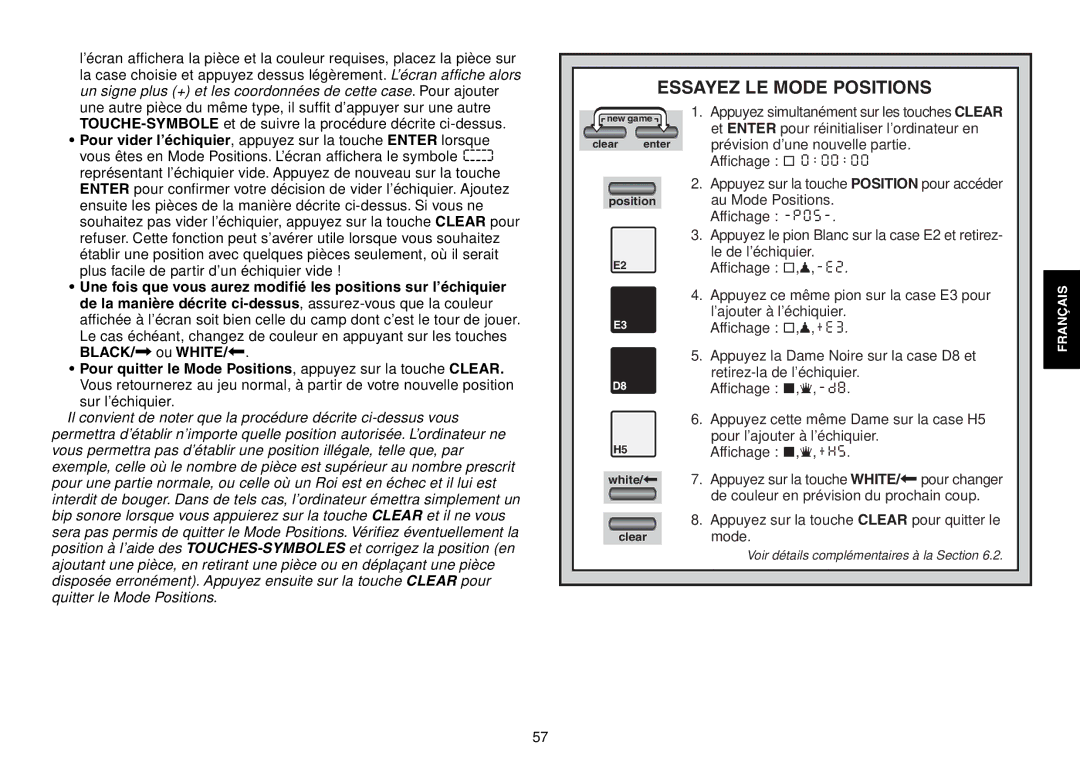 Saitek Chess Explorer manual Essayez LE Mode Positions 