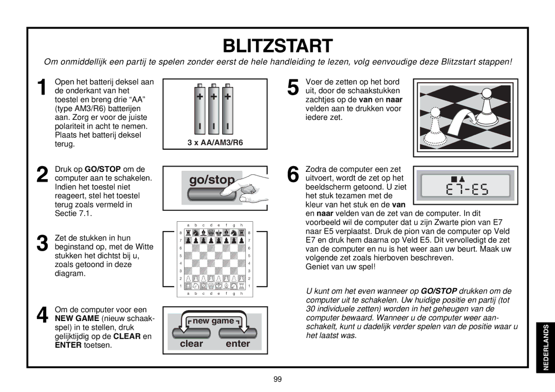 Saitek Chess Explorer manual Blitzstart 