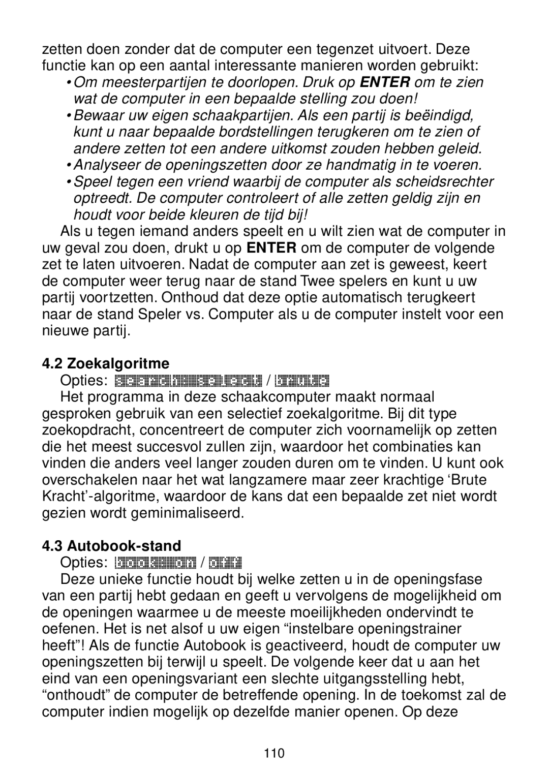 Saitek chess manual Zoekalgoritme, Autobook-stand 