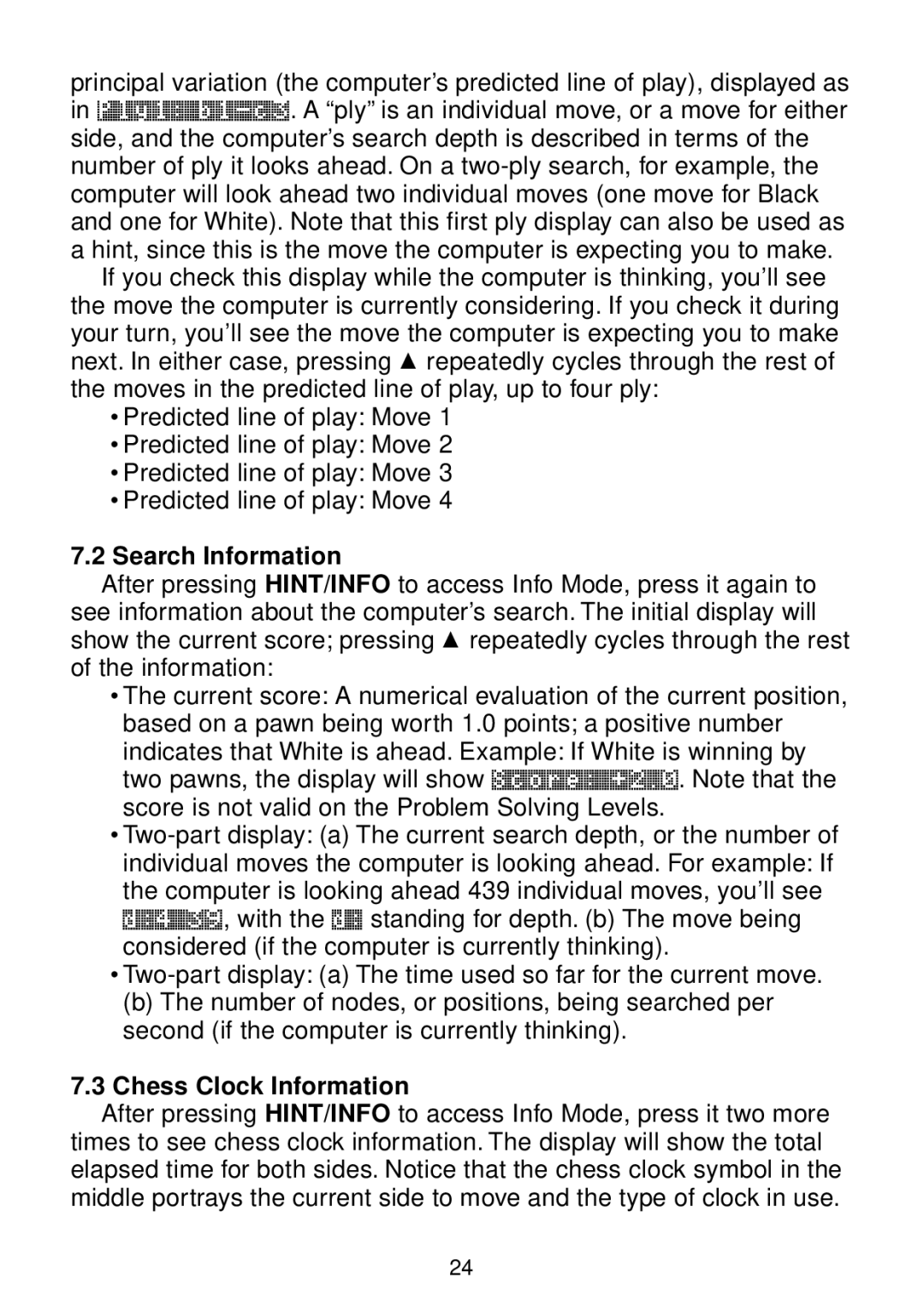 Saitek chess manual Search Information, Chess Clock Information 