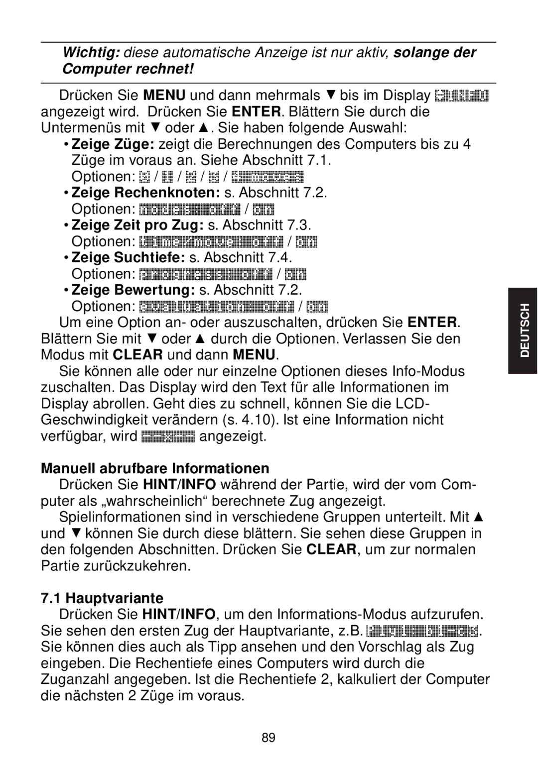 Saitek chess manual Computer rechnet 