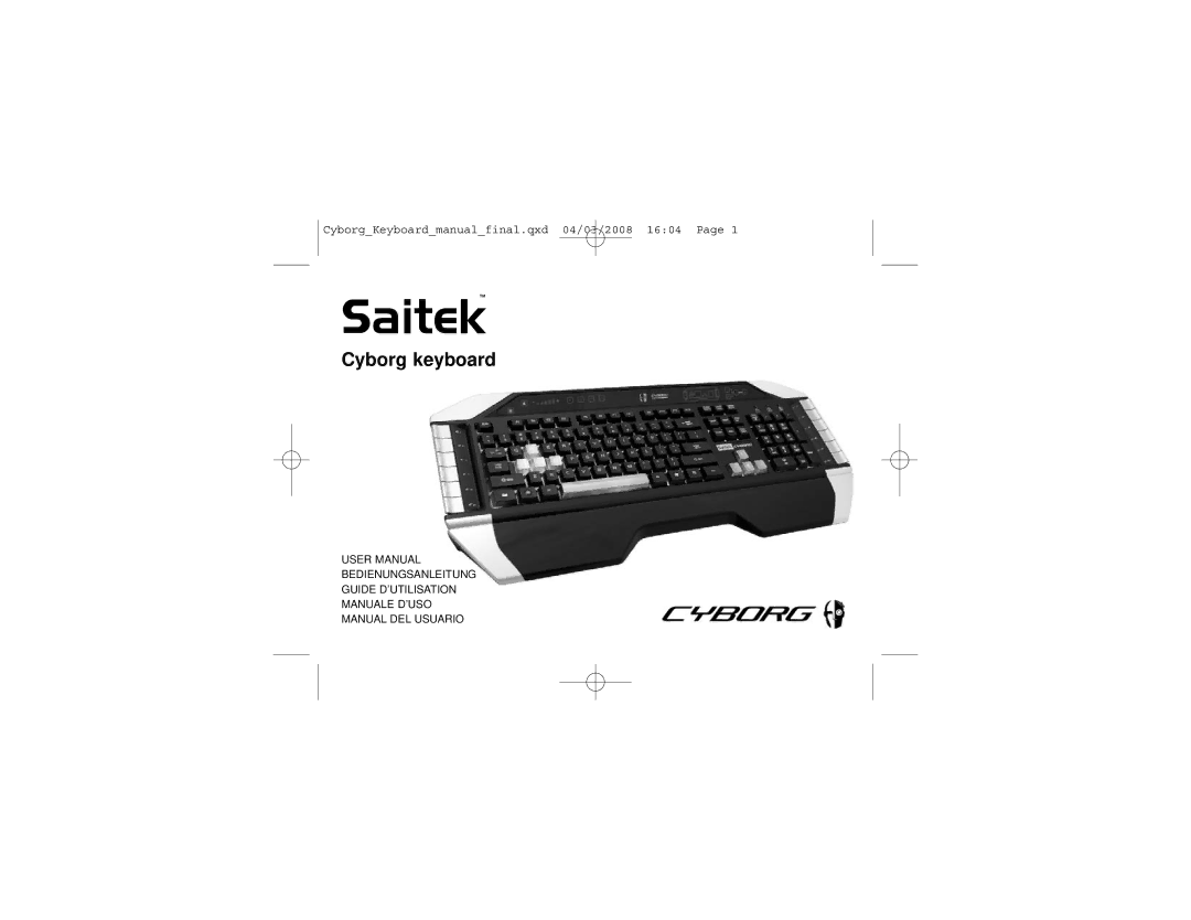 Saitek Cyborg Keyboard user manual SaitekTM 