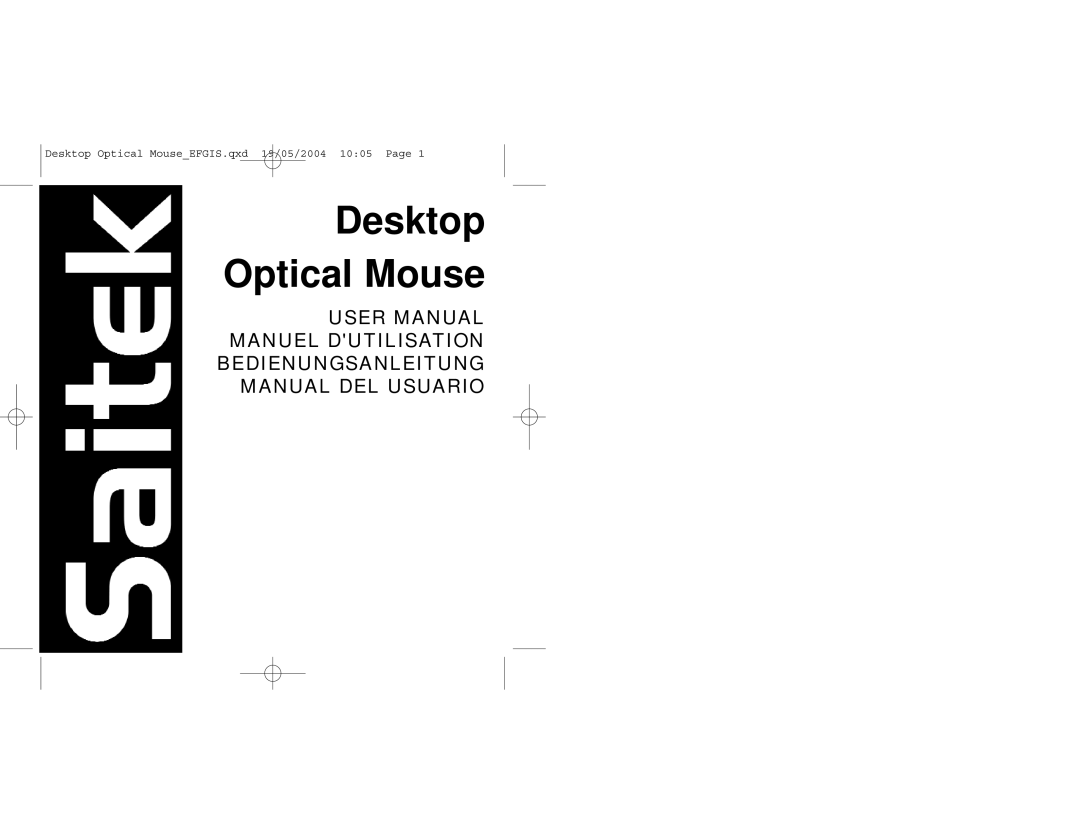 Saitek EFGIS user manual Desktop Optical Mouse 