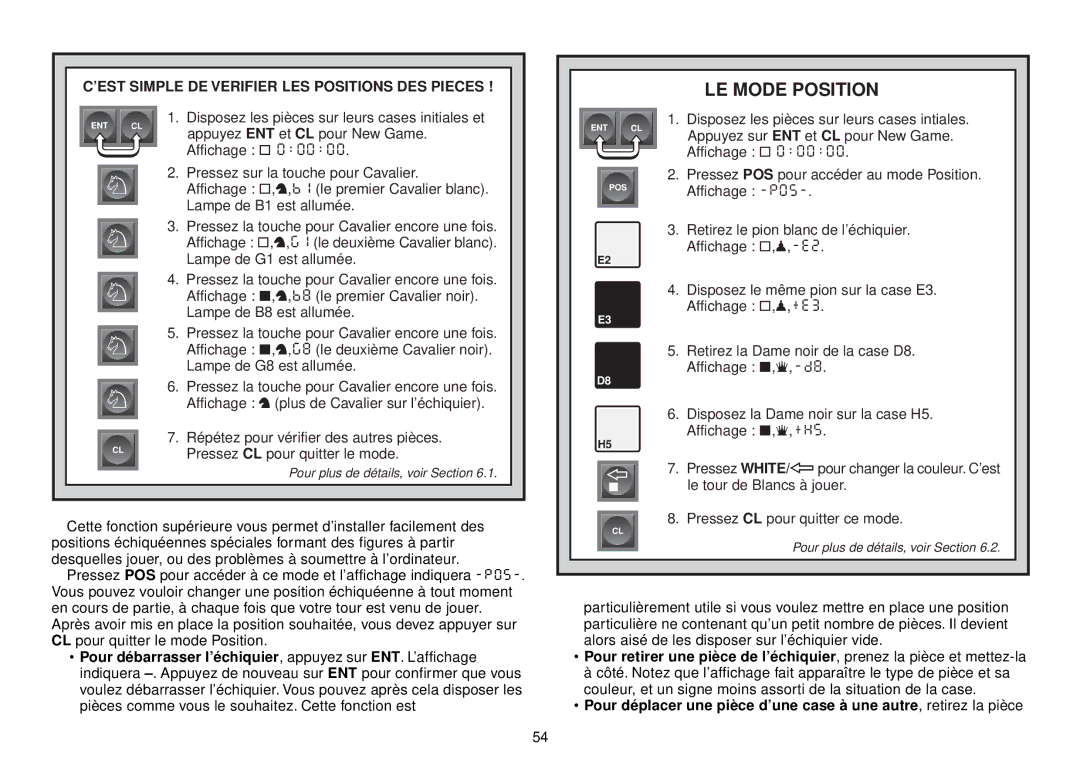 Saitek III manual LE Mode Position, ’EST Simple DE Verifier LES Positions DES Pieces 