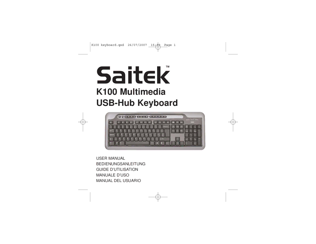 Saitek K100 user manual SaitekTM 