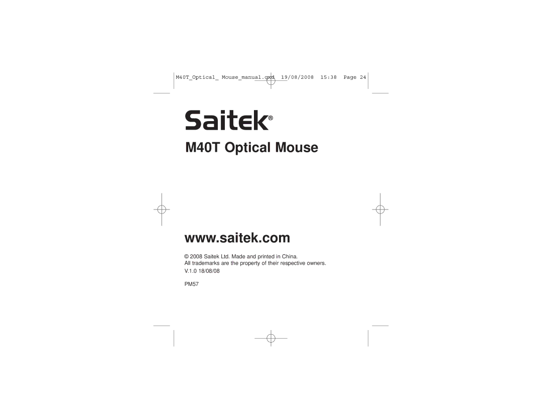 Saitek M40T user manual Saitek 