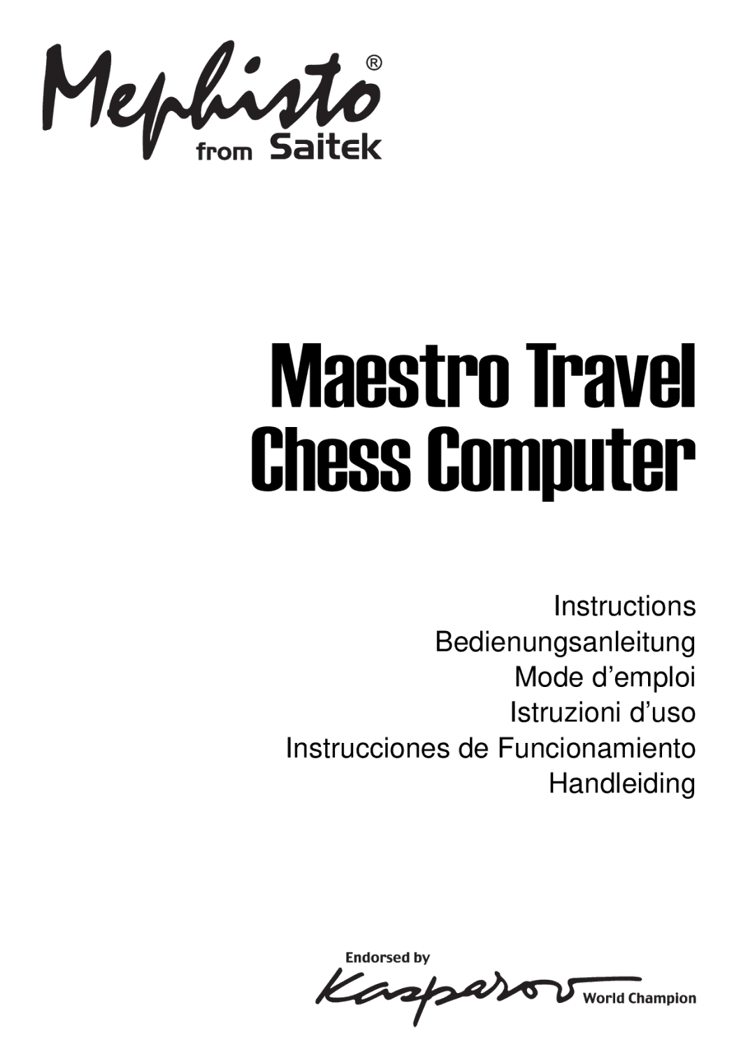 Saitek Maestro Travel Chess Computer manual 