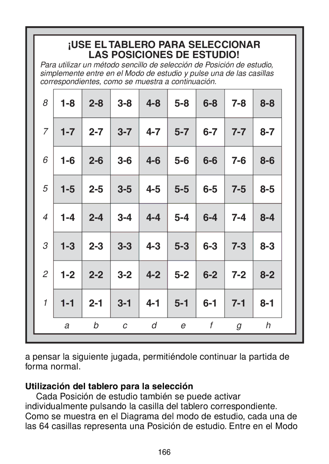 Saitek Maestro Travel Chess Computer manual ¡USE EL Tablero Para Seleccionar LAS Posiciones DE Estudio 