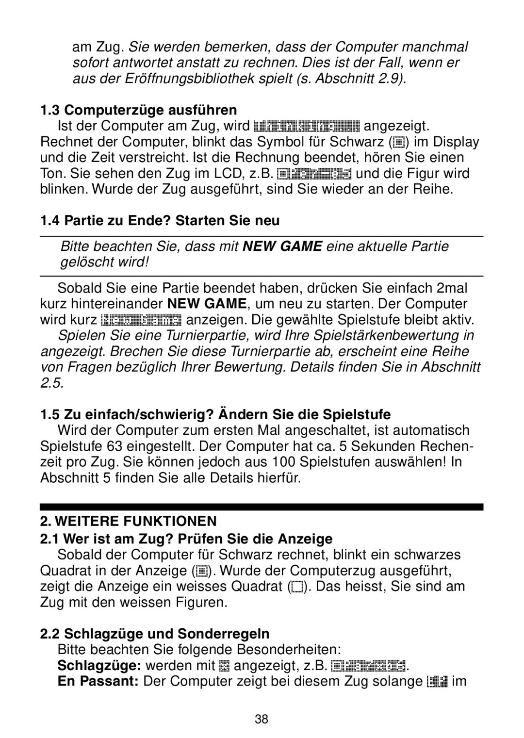 Saitek Maestro Travel Chess Computer manual Weitere Funktionen 