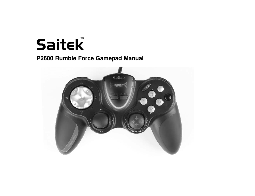 Saitek P2600 manual SaitekTM 