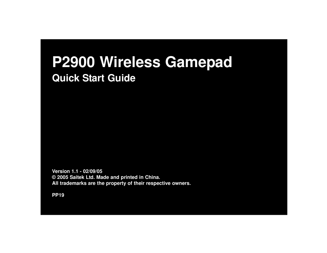 Saitek quick start P2900 Wireless Gamepad 