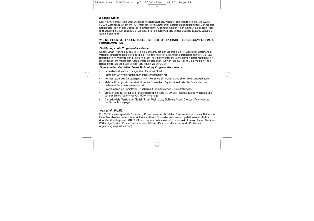 Saitek P3000 user manual Einführung in die Programmiersoftware, Was ist ein Profil? 