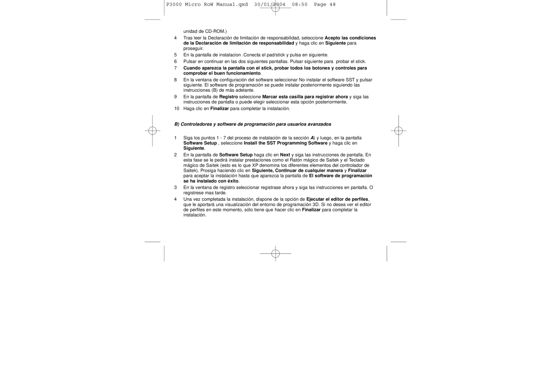 Saitek P3000 user manual Haga clic en Finalizar para completar la instalación 