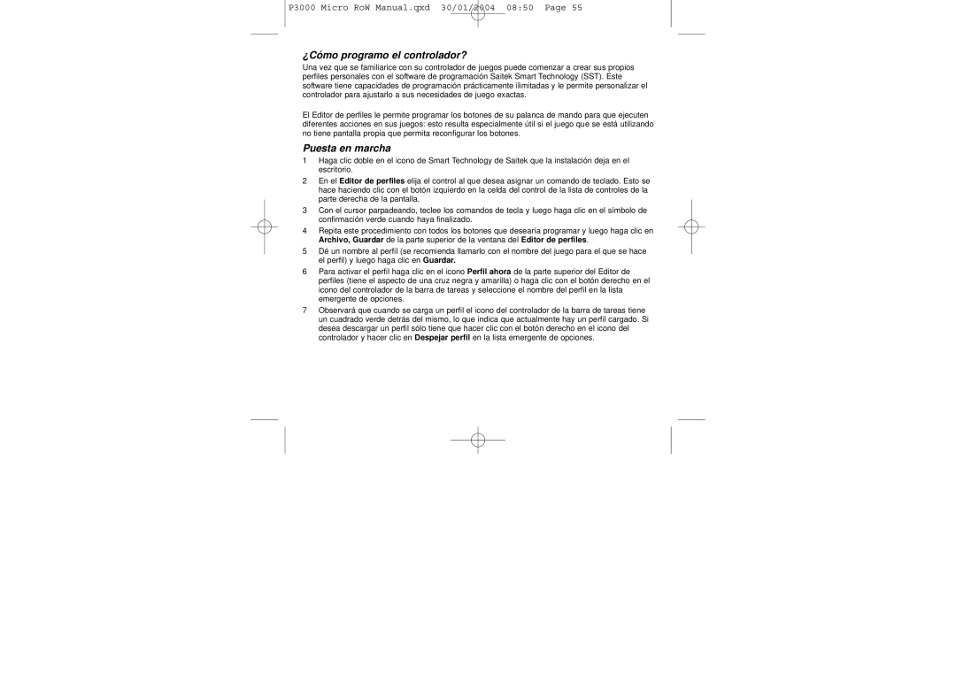 Saitek P3000 user manual ¿Cómo programo el controlador? 