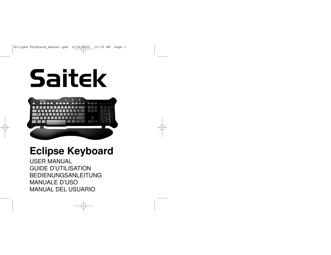 Saitek PZ10A user manual Eclipse Keyboardmanual.qxd 4/28/2005 1059 AM Page, Saitek, Manual Del Usuario 