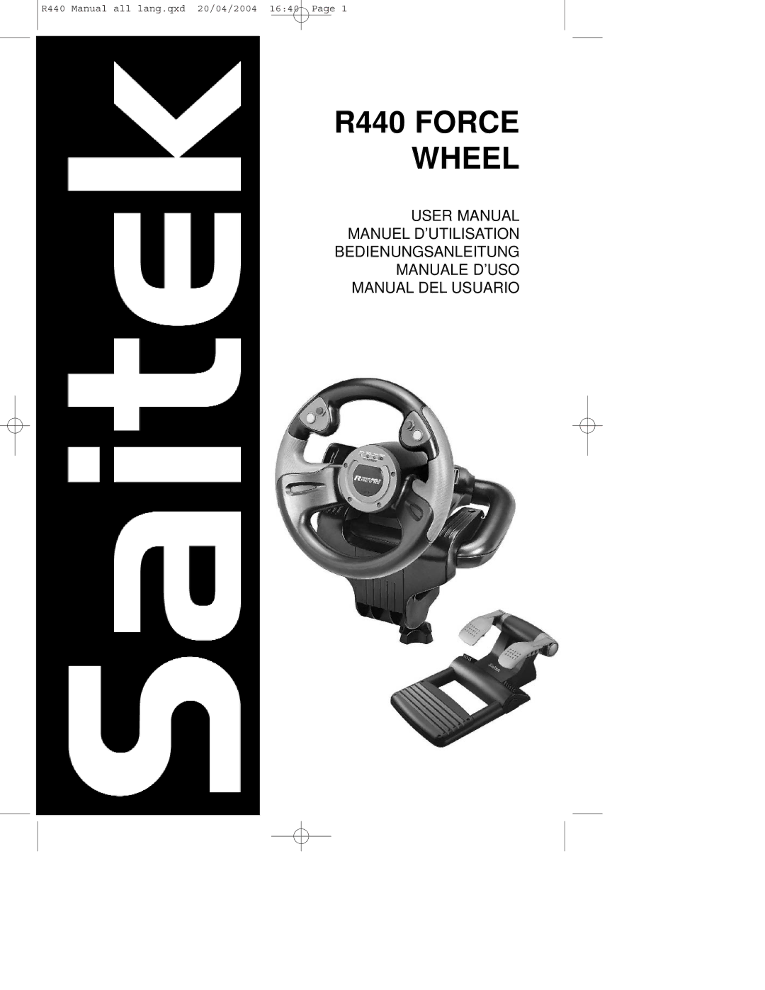 Saitek user manual R440 Force Wheel 