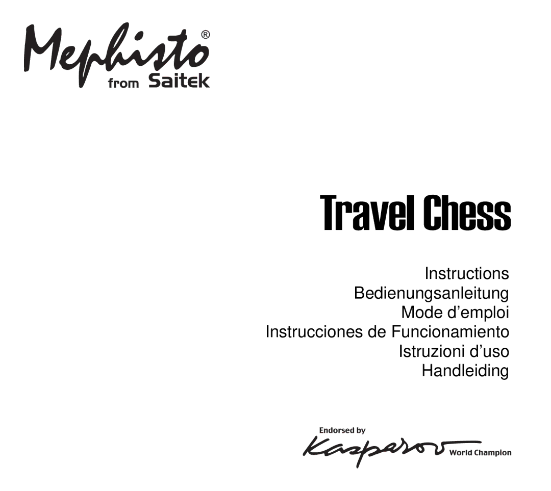 Saitek Travel Chess manual 