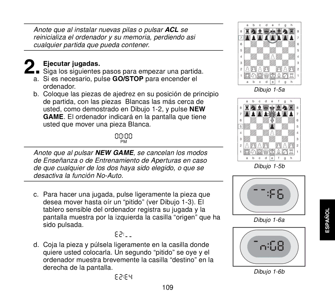 Saitek Travel Chess manual Ejecutar jugadas 