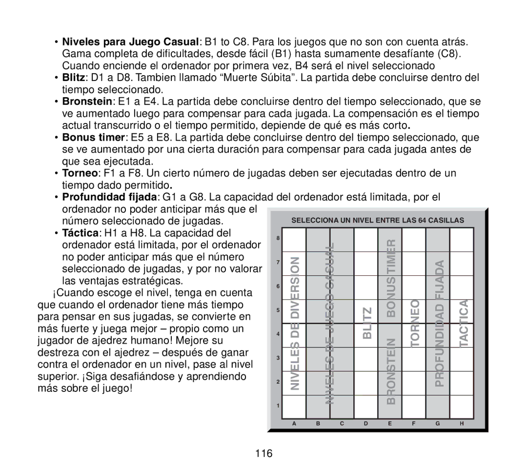 Saitek Travel Chess manual Más sobre el juego 