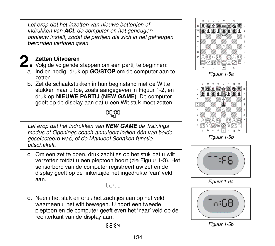 Saitek Travel Chess manual Zetten Uitvoeren 