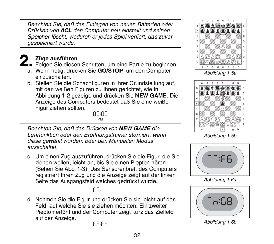 Saitek Travel Chess manual Züge ausführen 