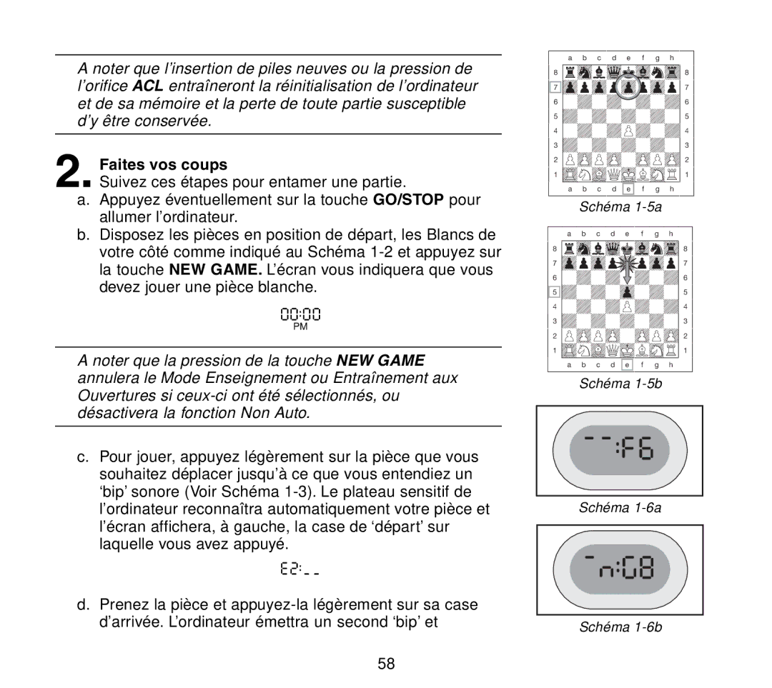 Saitek Travel Chess manual Faites vos coups 