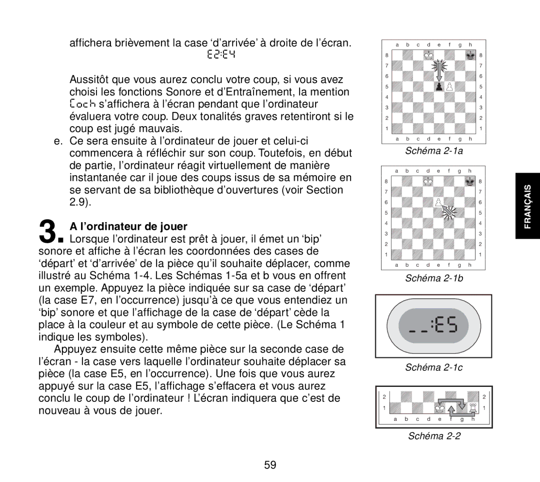 Saitek Travel Chess manual L’ordinateur de jouer 