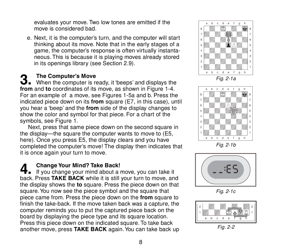 Saitek Travel Chess manual Computer’s Move, Change Your Mind? Take Back 