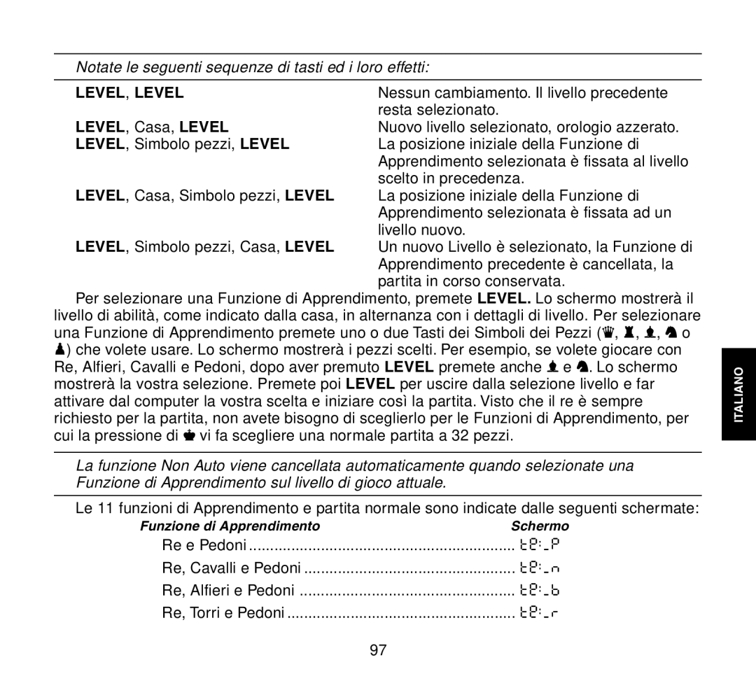 Saitek Travel Chess manual Level , Level, Level , Casa, Level 