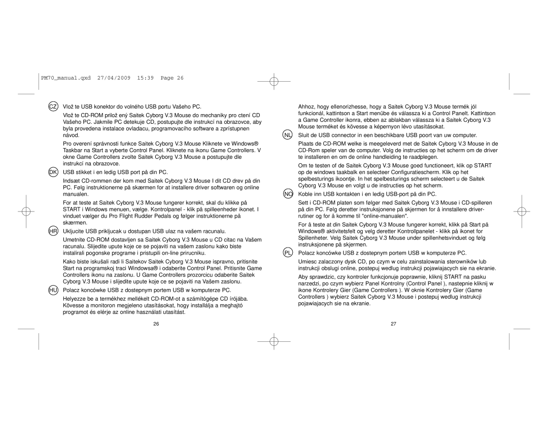 Saitek V.3 user manual PM70manual.qxd 27/04/2009 1539 