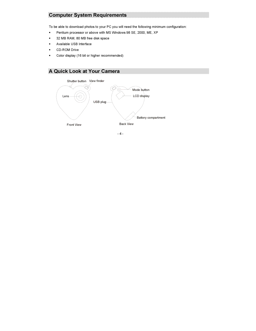 Sakar 14097 owner manual Computer System Requirements, Quick Look at Your Camera 