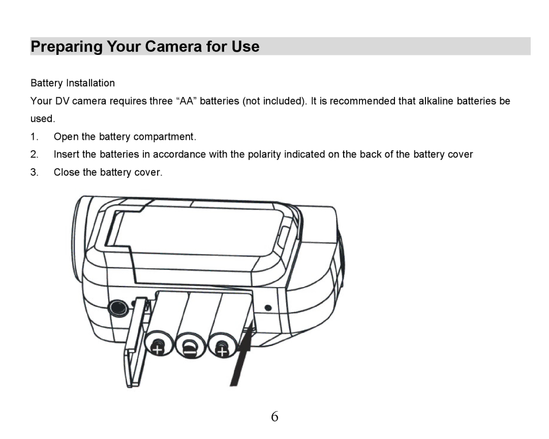Sakar 32490, 32492 owner manual Preparing Your Camera for Use 
