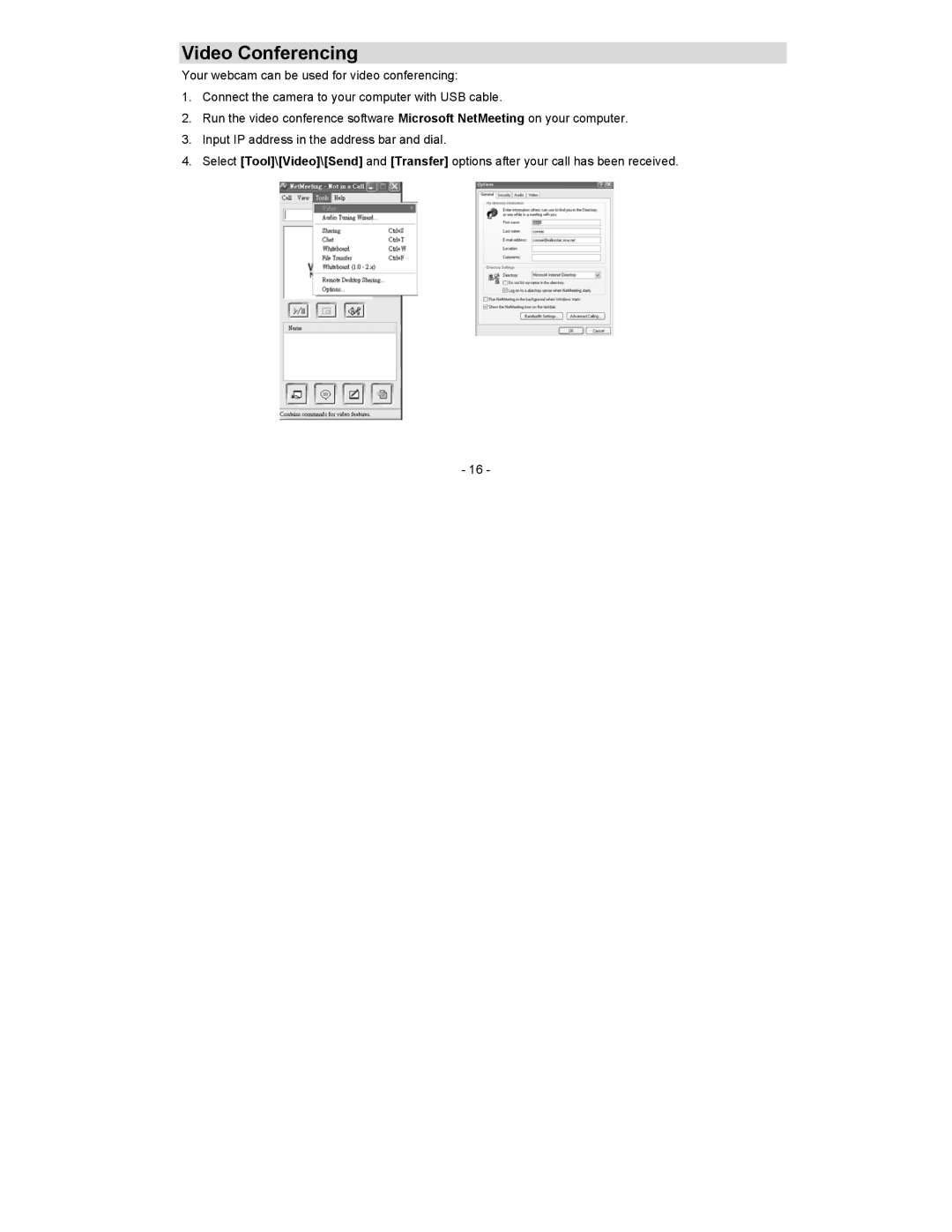 Sakar 49152 DM owner manual Video Conferencing 