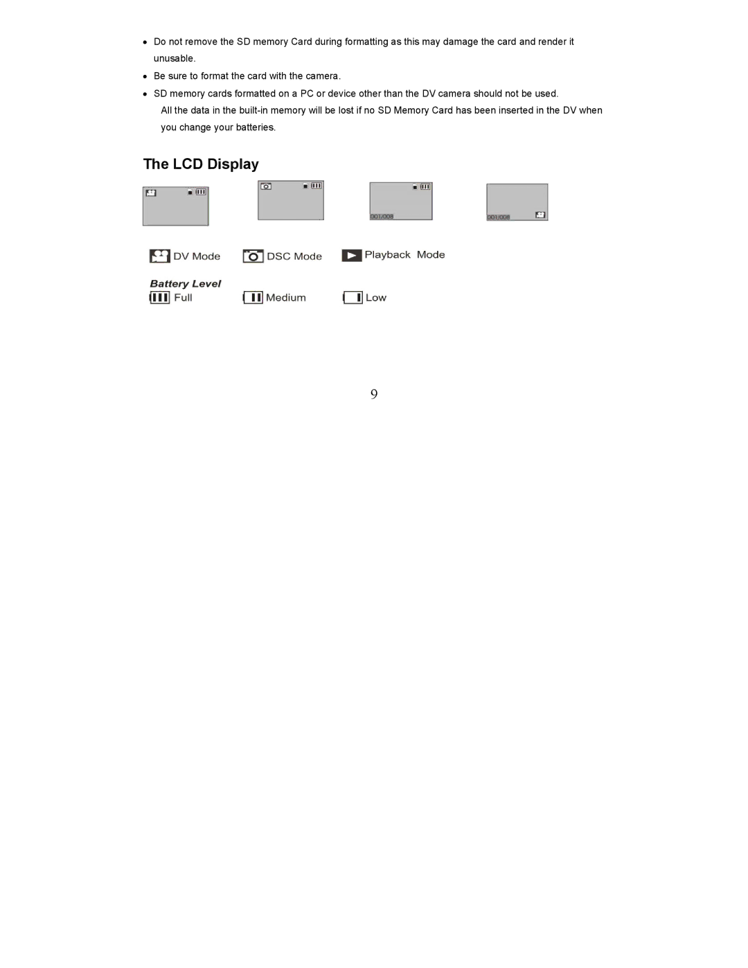 Sakar 57379 owner manual LCD Display 