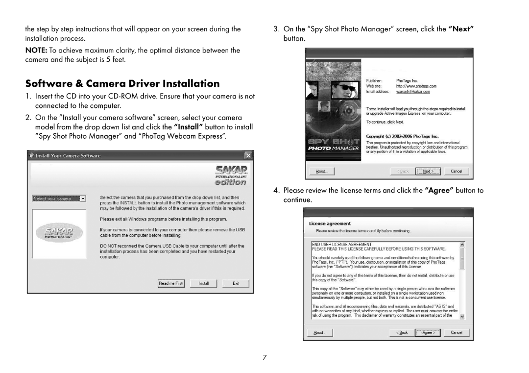 Sakar Spy shot digital camera owner manual Software & Camera Driver Installation 