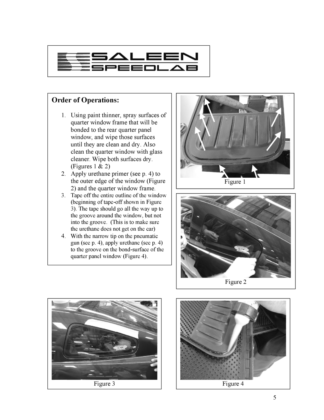 Saleen 10-8002-C12167A installation manual Order of Operations 