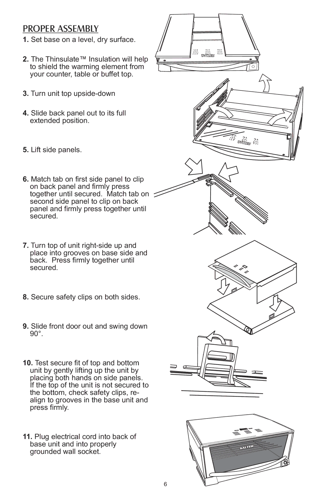 Salter Housewares AW1000 instruction manual Proper Assembly 