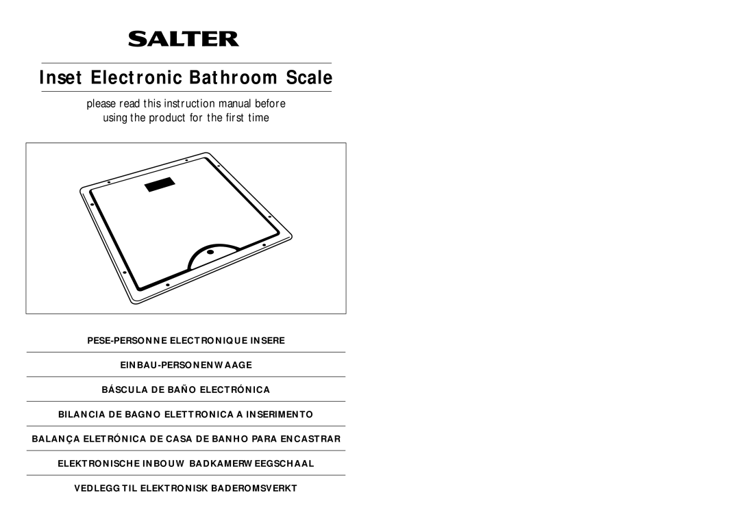 Salter Housewares Inset Electronic Bathroom Scale instruction manual 