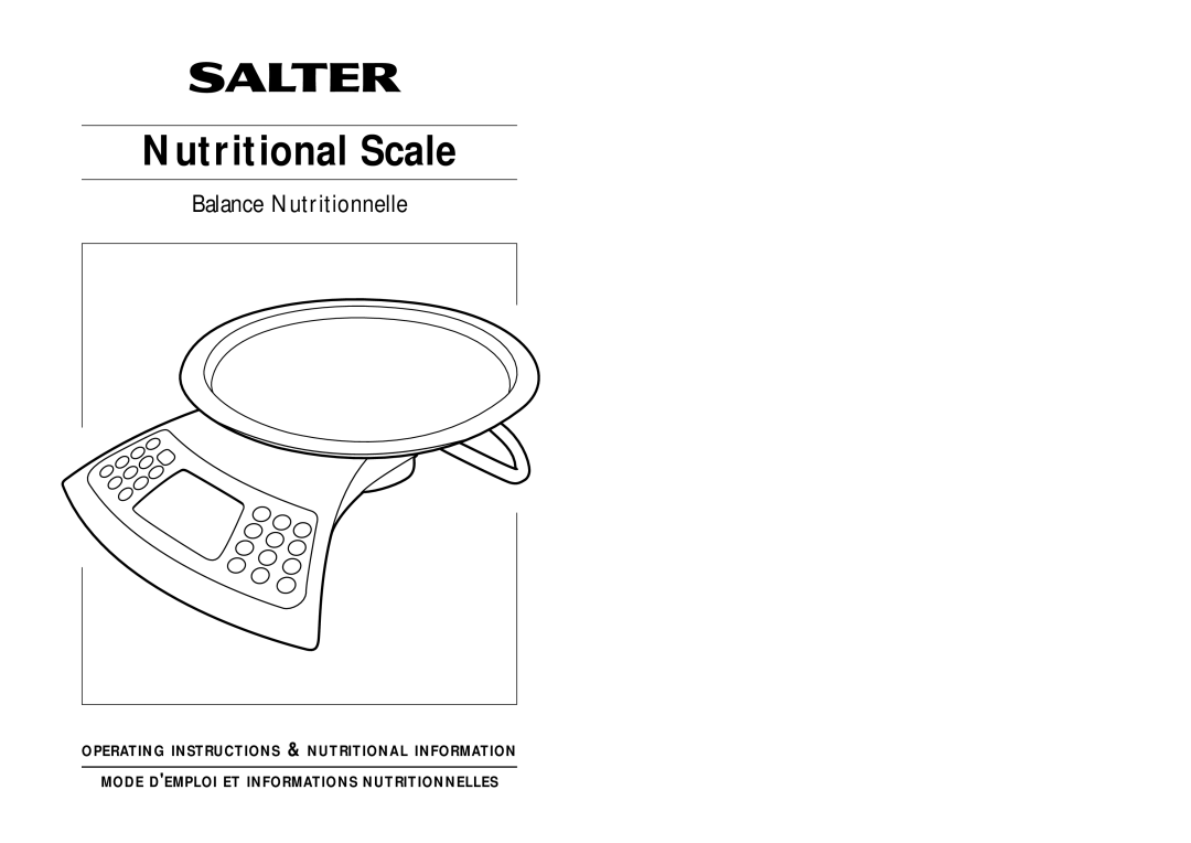 Salter Housewares pmn operating instructions Nutritional Scale 