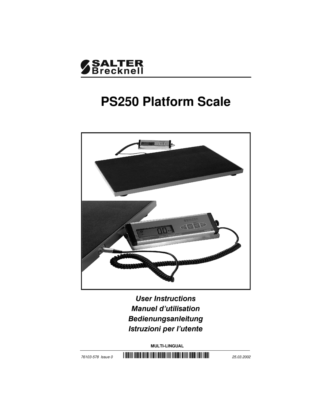 Salter Housewares manual PS250 Platform Scale 