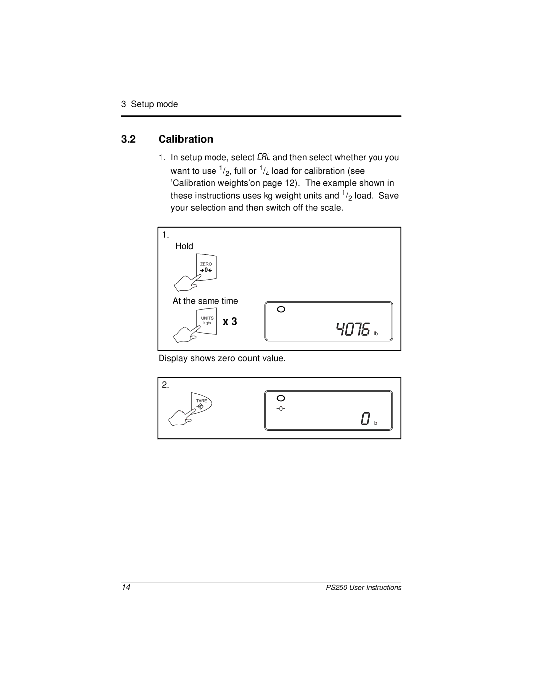 Salter Housewares PS250 manual 4076 lb, Calibration 