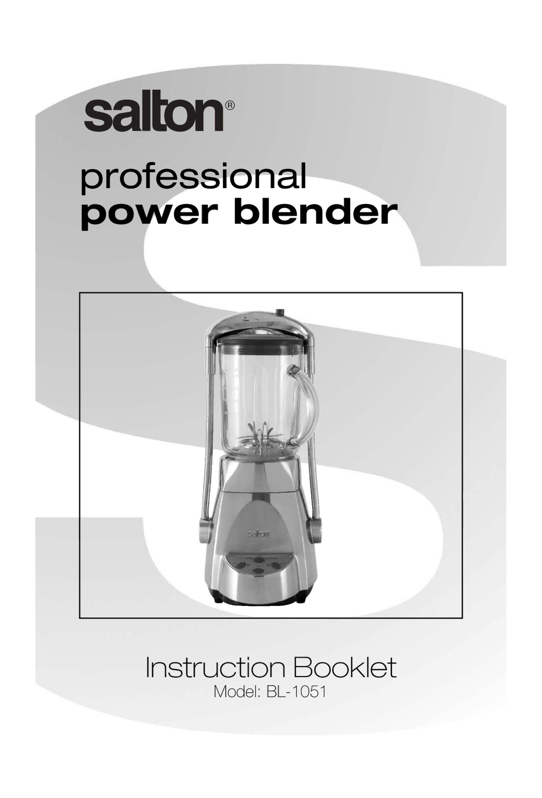 Salton BL-1051 manual Power blender 