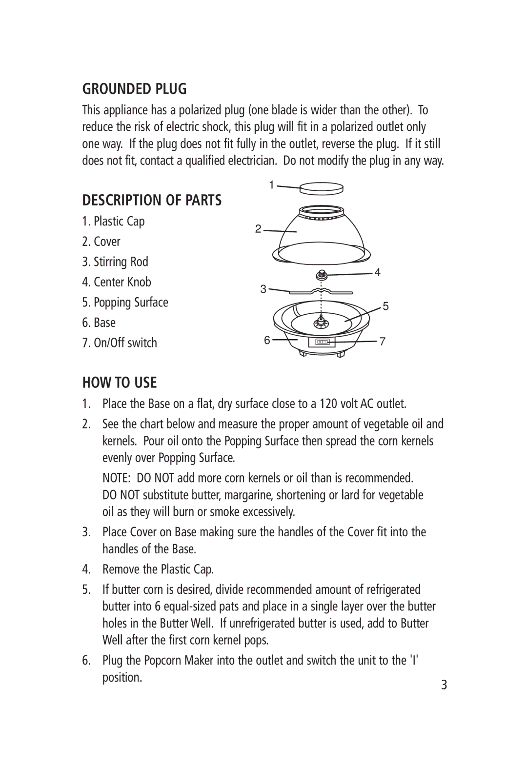 Salton CP-1204 manual Grounded Plug, HOW to USE 