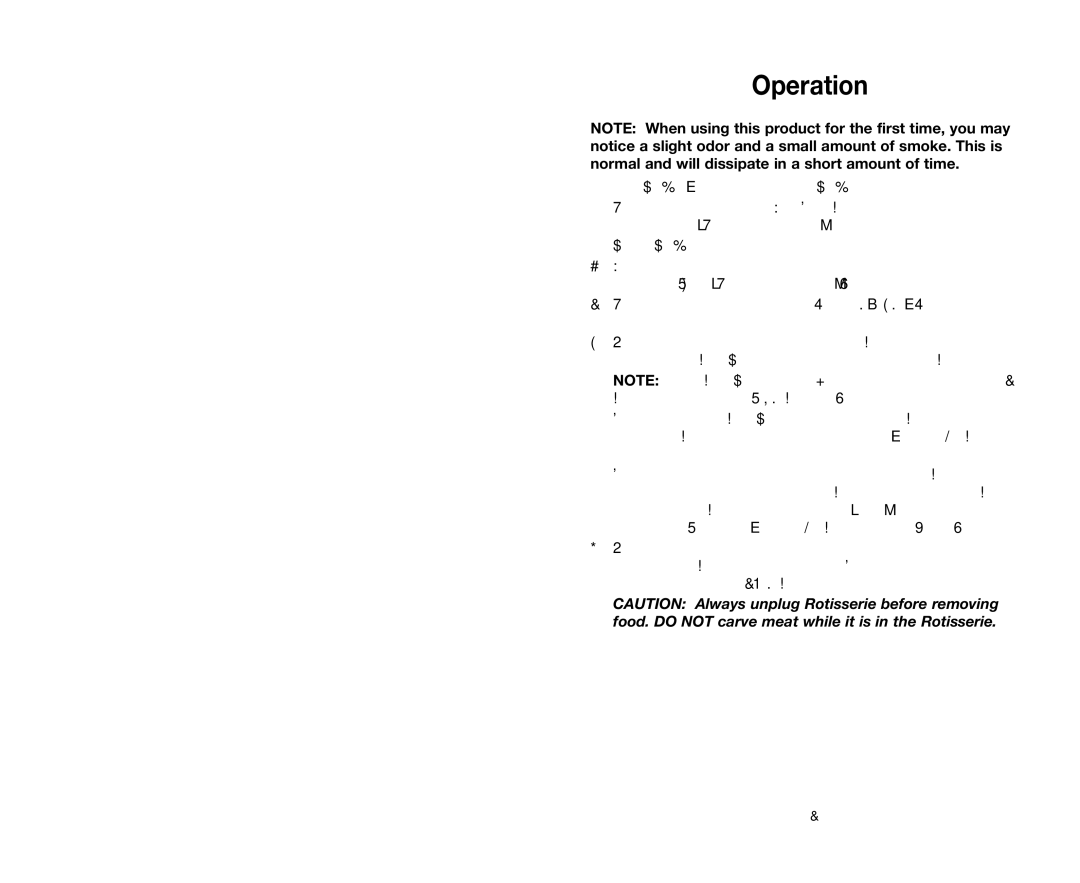 Salton GR59A owner manual Operation 