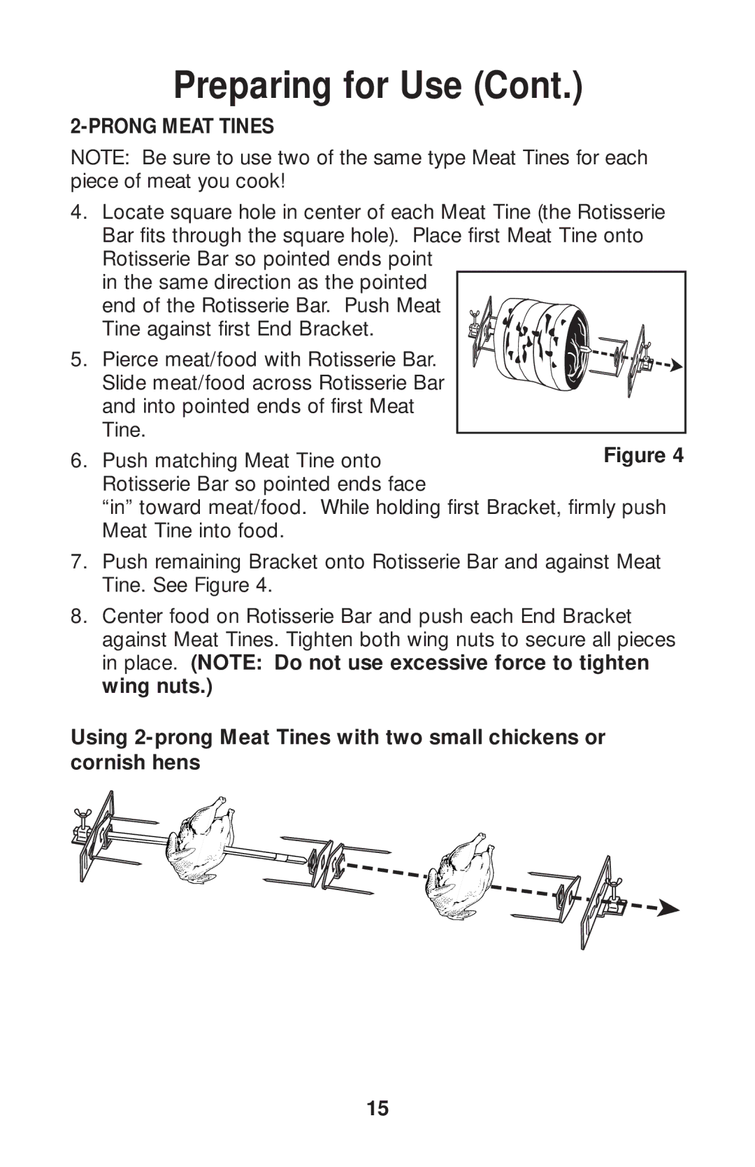 Salton GR80B owner manual Prong Meat Tines 