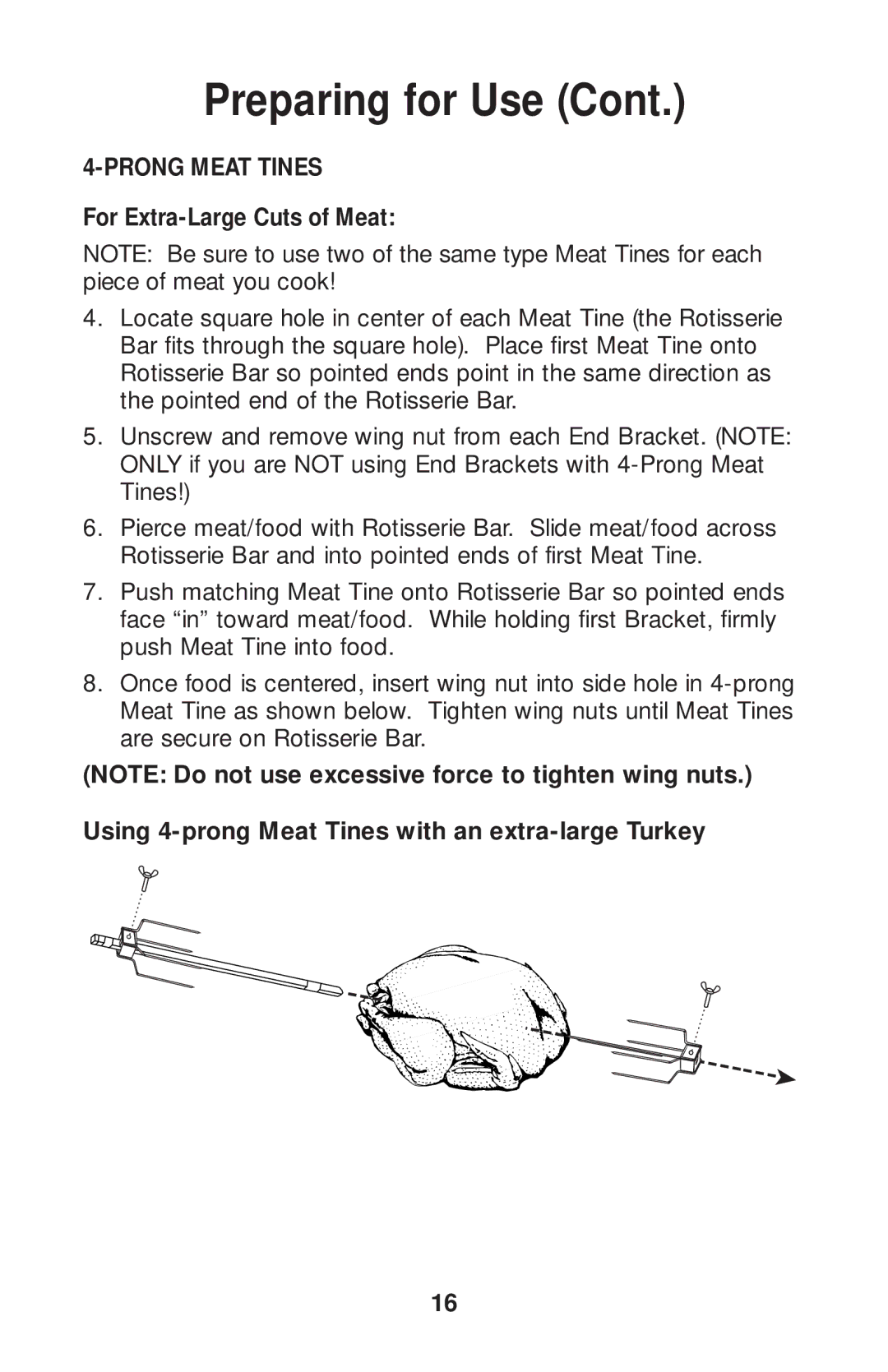 Salton GR80B owner manual For Extra-Large Cuts of Meat 